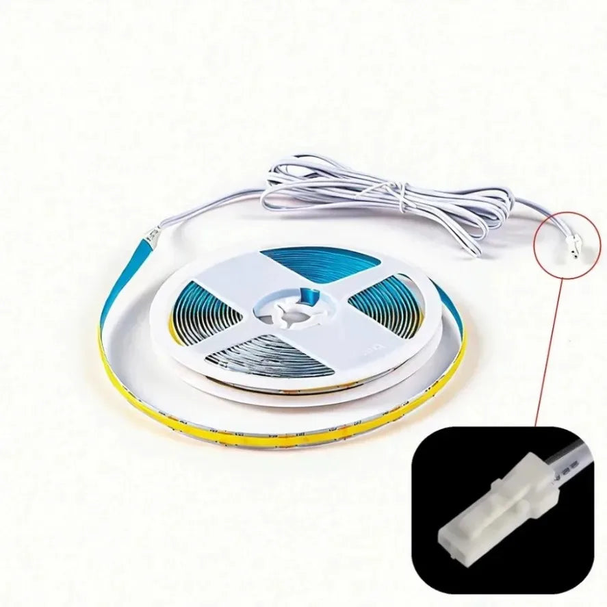 COB LED Strip Light Under Cabinet Collection Display Bookcase Wardrobe Closet Lamp Tape Penetrable Wood Dimmable Touch Sensor